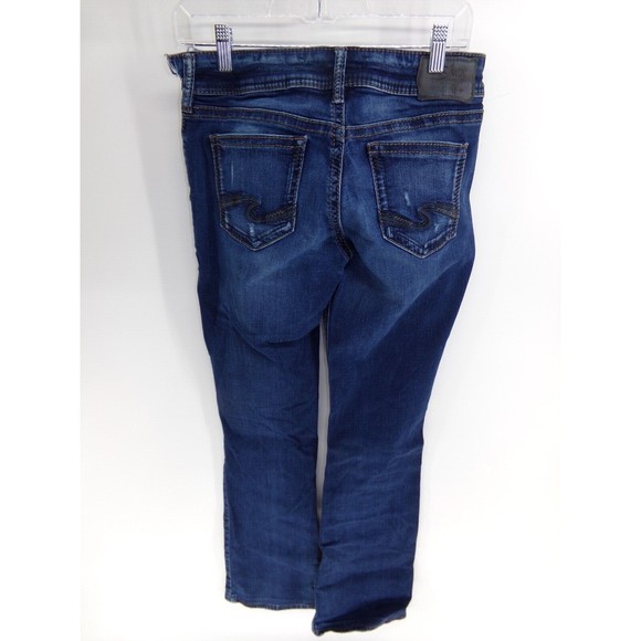 SILVER Suki Bootcut Mid Rise Dark Wash Blue Jeans Womens SZ W29 L35 (W32 L32) - Picture 5 of 11